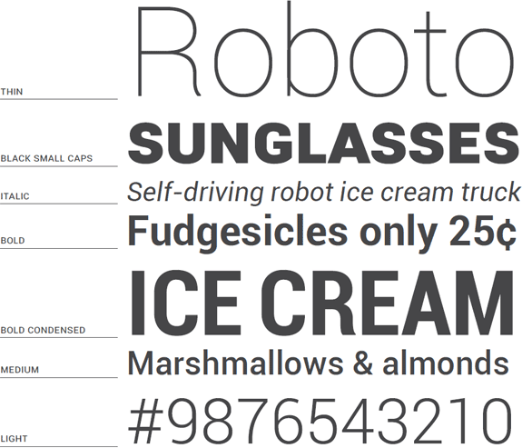 Roboto font in word